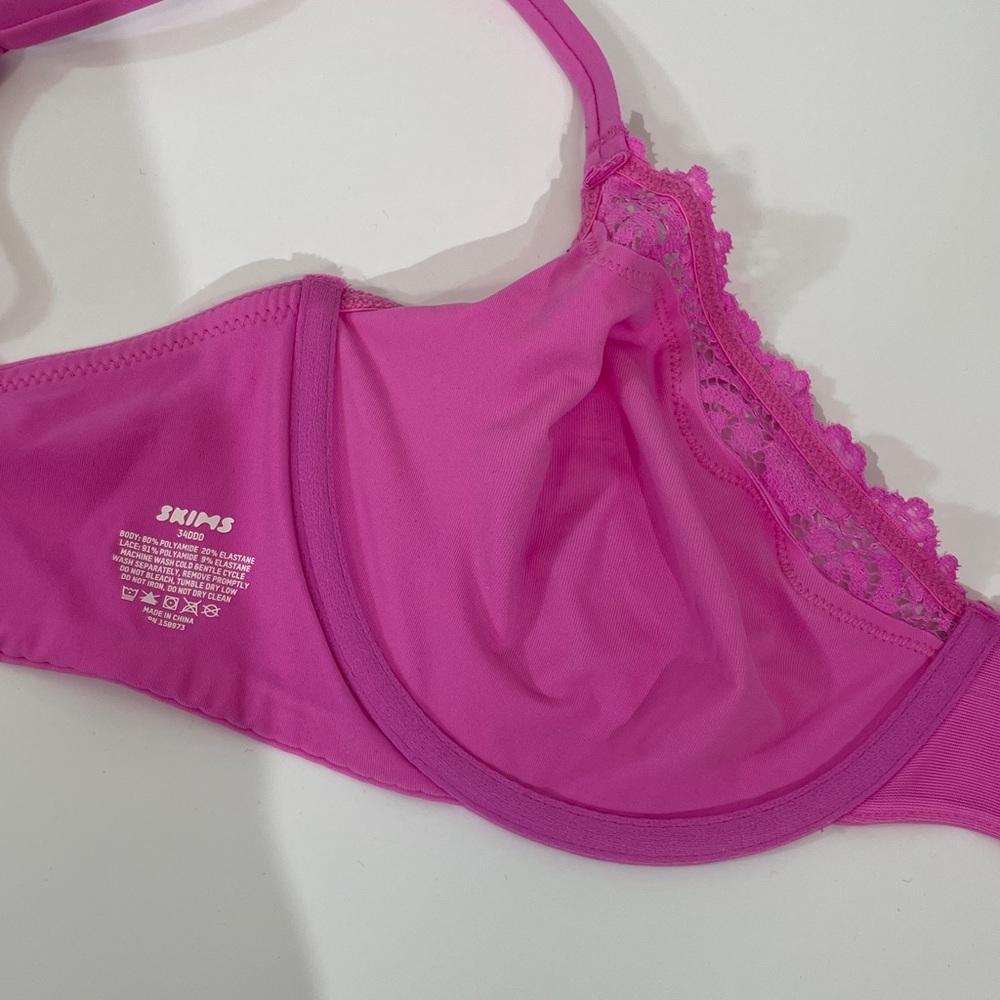 Skims Fits Everybody Unlined Underwire Lace Bra 34DDD Orchid NWOT - Picture 6 of 7